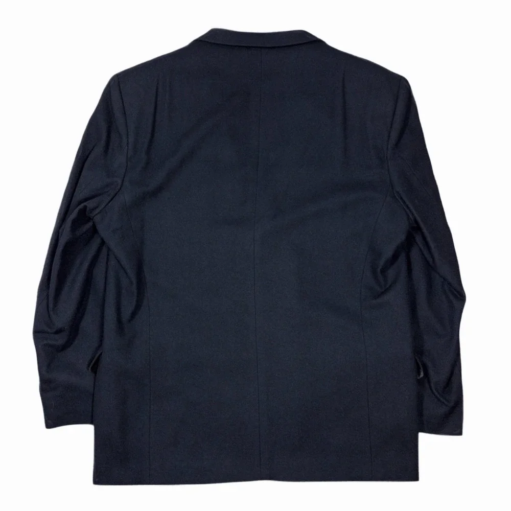Oscar De La Renta Mens Wool Cashmere Blazer Sports Coat Jacket Dark Blue 42R
